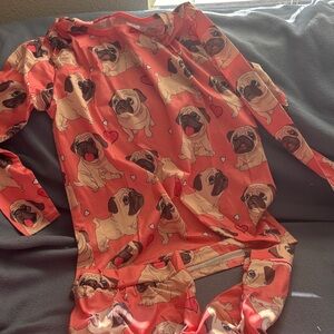Pug Print Long Sleeve Pajama Set
